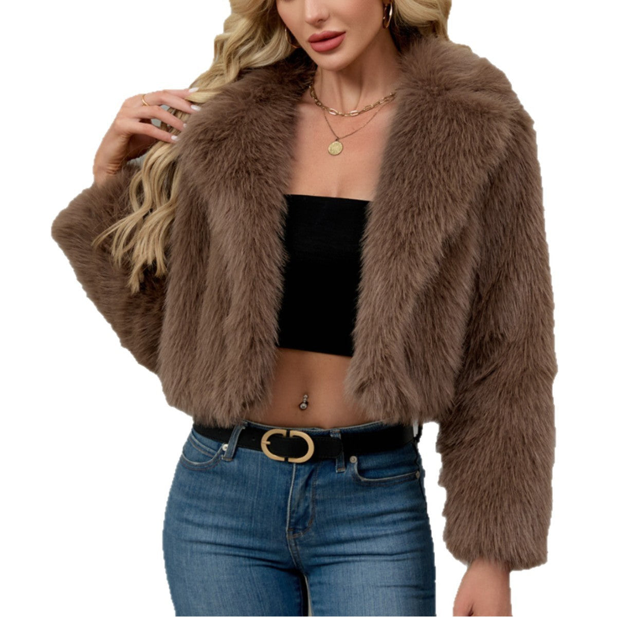 Women's Elegant Faux Fur Bolero