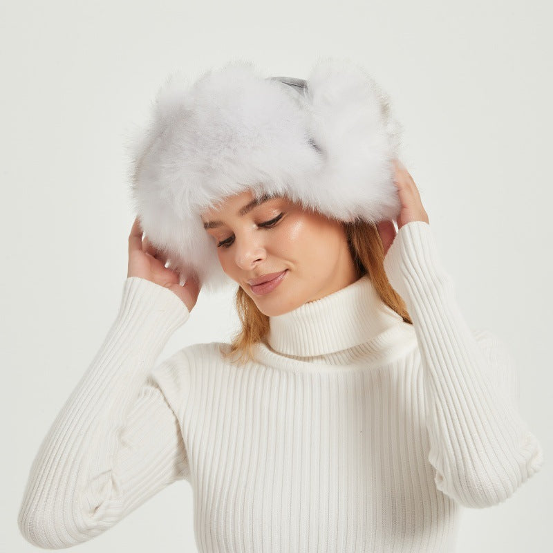 Fluffy Winter Hat with Animal Ears and Voluminous Design