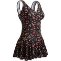 Women's Ruffled Swimsuit with Cherry Print