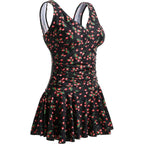 Women's Ruffled Swimsuit with Cherry Print