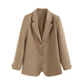 Women's Elegant Structured Blazer Jacket with Pockets
