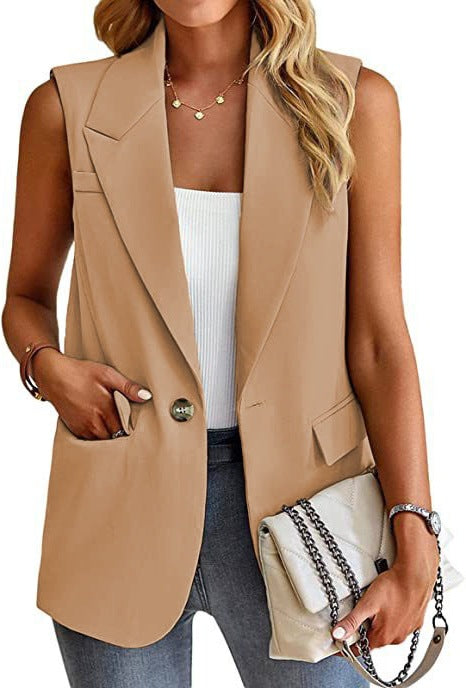 Women's Sleeveless Blazer Jacket