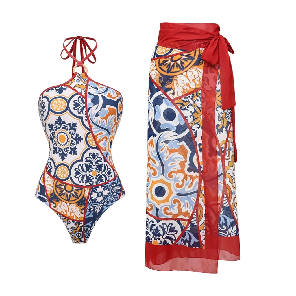Women's Swimsuit with Elegant Wrap Bottom