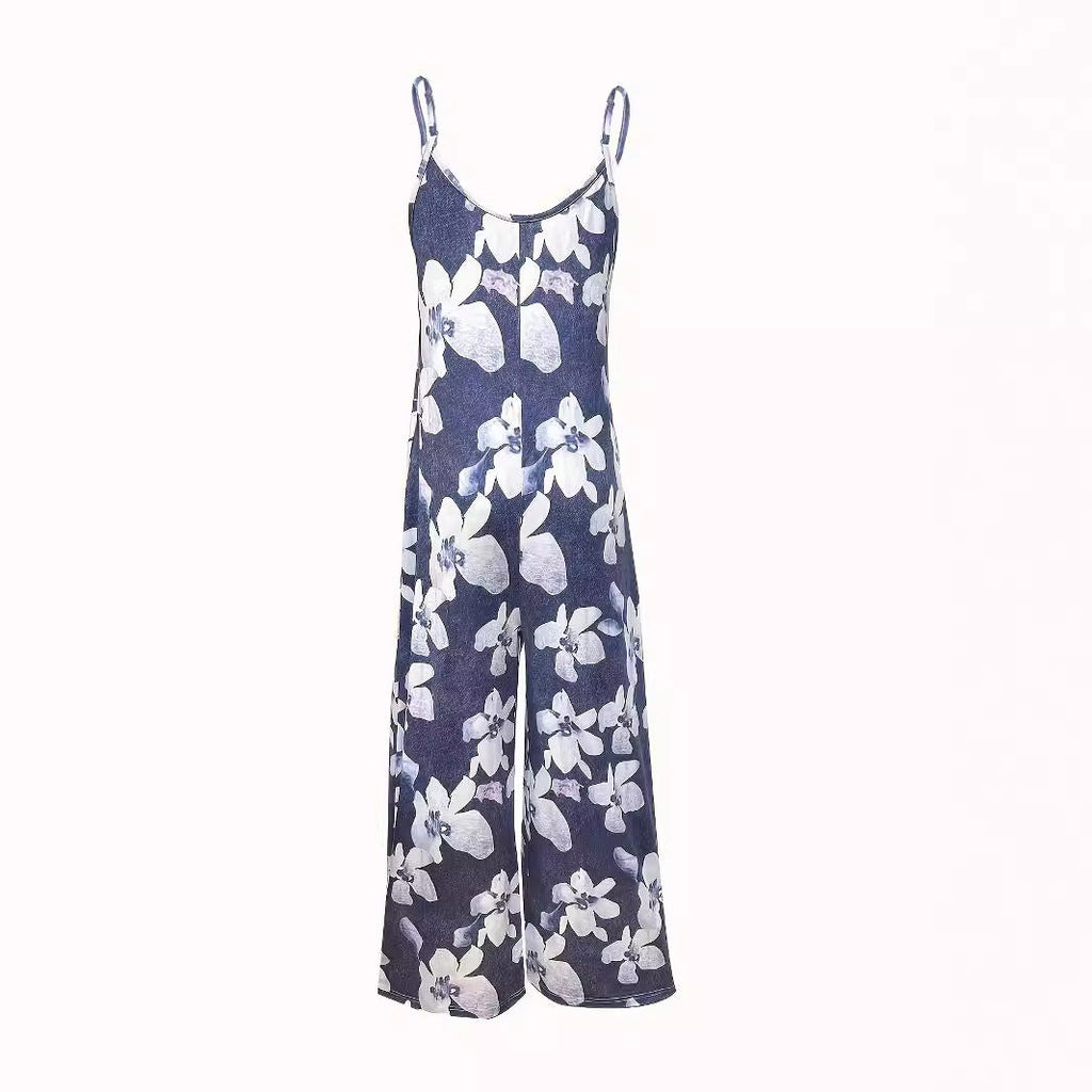 Women's Airy Summer Overall with Wide Legs and Pockets