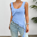 Women's Asymmetrical Ruffled Top