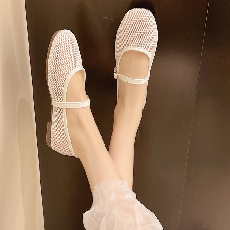 Women's Breathable Ballet Flats with Adjustable Strap