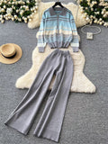 Women's Fashionable Loungewear Set with Zipper and Wide Leg