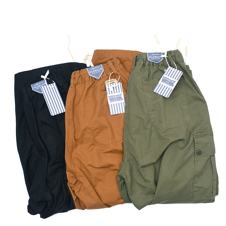 Women's Cargo Pants with Elastic Waist and Side Pockets