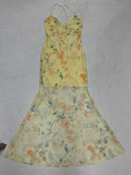 Women's Floral Maxi Dress with Spaghetti Straps and Lace Accents