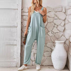 Women's Jumpsuit with Pockets and Stretch Fabric