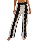 Women's Crochet Beach Pants with Wave Pattern
