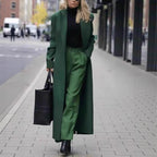 Elegant Women's Double-Breasted Coat with Deep Pockets