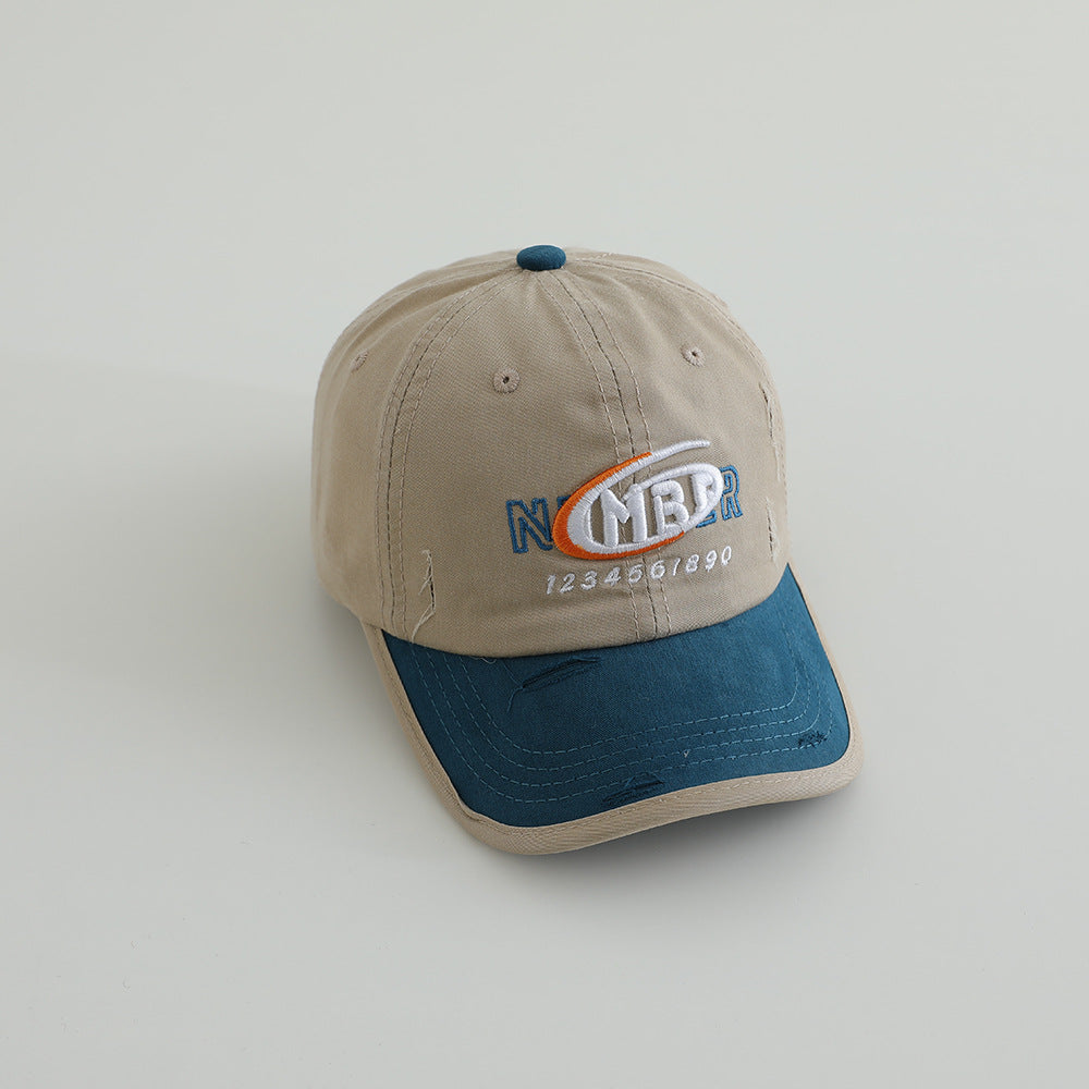 Men's Distressed Cotton Logo Baseball Cap