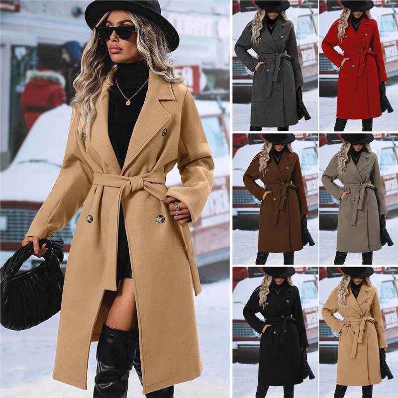 Women's Double-Breasted Wool Coat