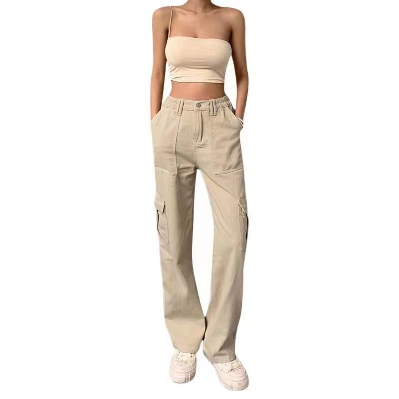 Women's Wide-Leg Cargo Pants with Practical Side Pockets