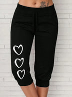 Women's Casual Pants with Heart Motif