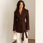 Women's Elegant Tailored Blazer with Scarf