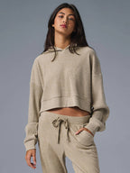 Women's Relaxed Crop Sweatshirt and Jogger Set