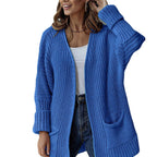 Women's Cozy Cardigan with Deep Pockets and Volumetric Sleeves