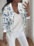 Women's Elegant Floral Bomber Jacket