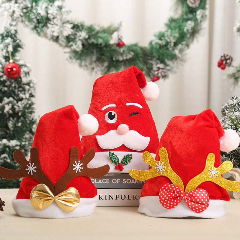 Festive Santa Hat with Reindeer Ears