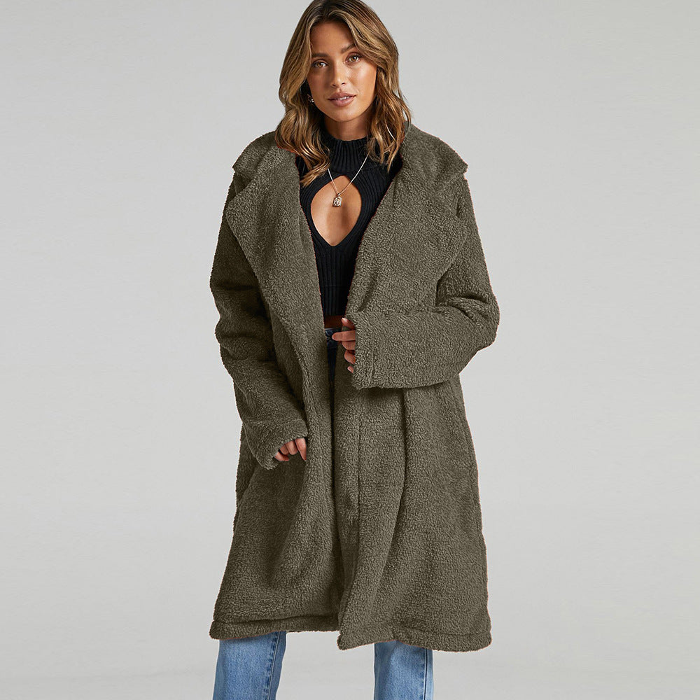 Women's Fluffy Teddy Texture Long Coat