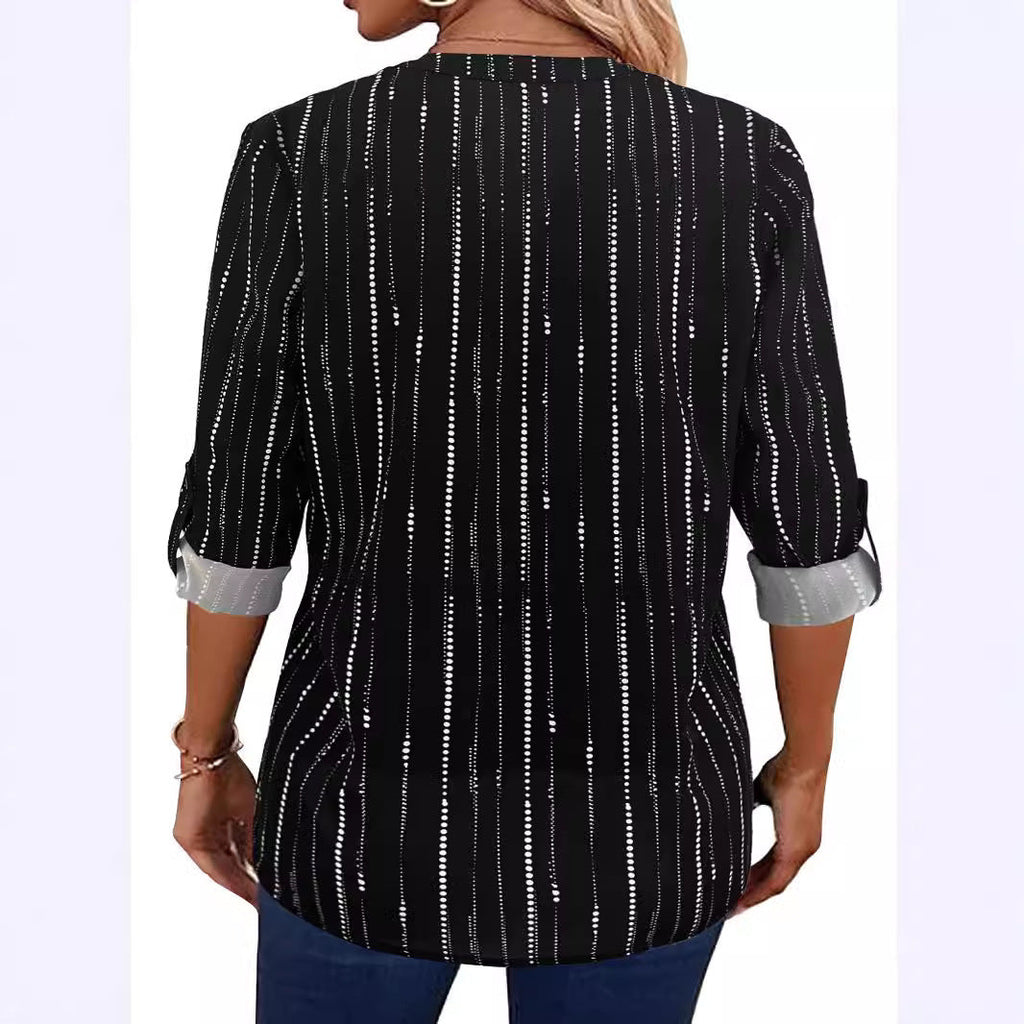 Women's Casual Blouse with Stylish Stripe Pattern
