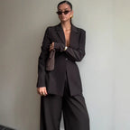 Women's Blazer with Deep V-Neck and Elegant Silhouette