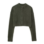 Cropped Cardigan with Button Details