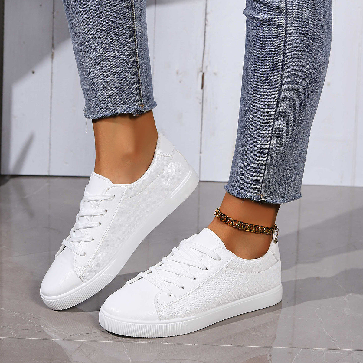 Women's Breathable Sneakers with Textured Finish