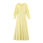 Women's Long-Sleeve Cotton Maxi Dress