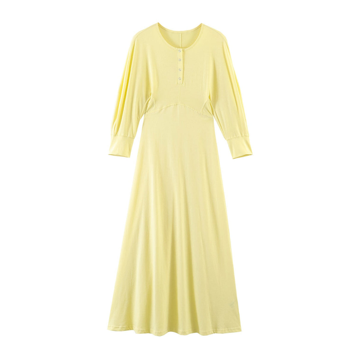 Women's Long-Sleeve Cotton Maxi Dress