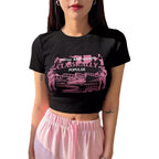 Women's Creative Slogan Crop T-Shirt