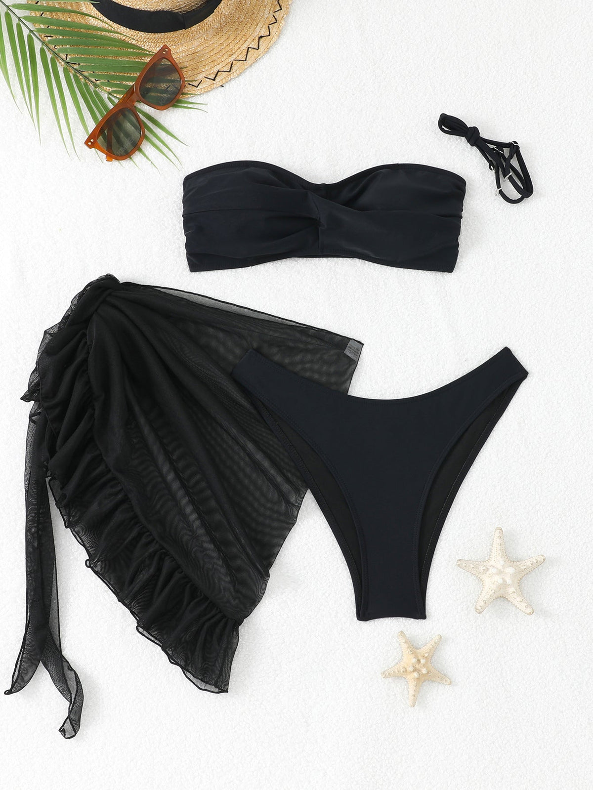 Women's Bandeau Bikini with Elegant Wrap Skirt