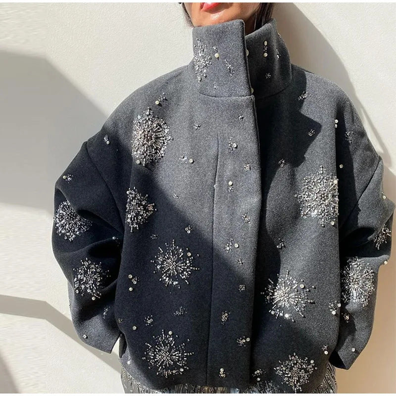 Women's Elegant and Sparkling Quilted Jacket