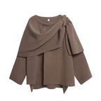 Cozy Knit Poncho with Refined Draping