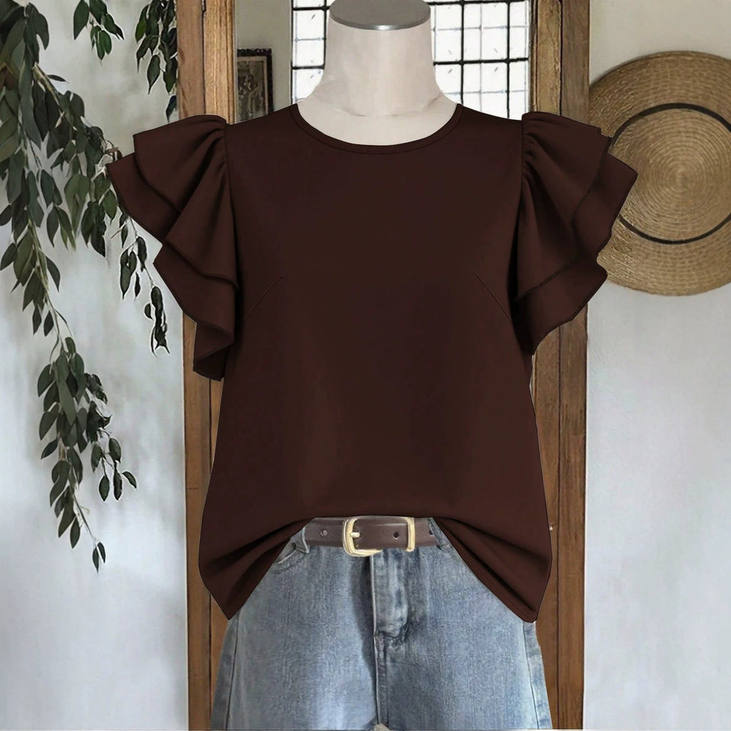 Elegant Women's Blouse with Ruffle Details