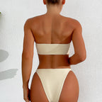 Women's Bandeau Bikini with Modern Ring Details