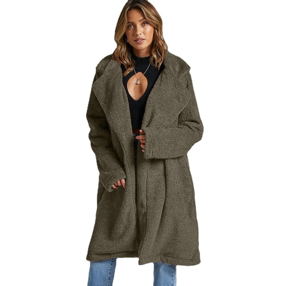 Women's Fluffy Teddy Texture Long Coat