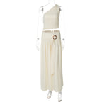 Women's One-Sided Maxi Dress with Refined Draping
