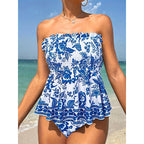 Women's Bandeau Swimsuit with Ruffle Design
