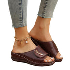 Women's Breathable and Elegant Slide Sandals with Fashionable Perforation