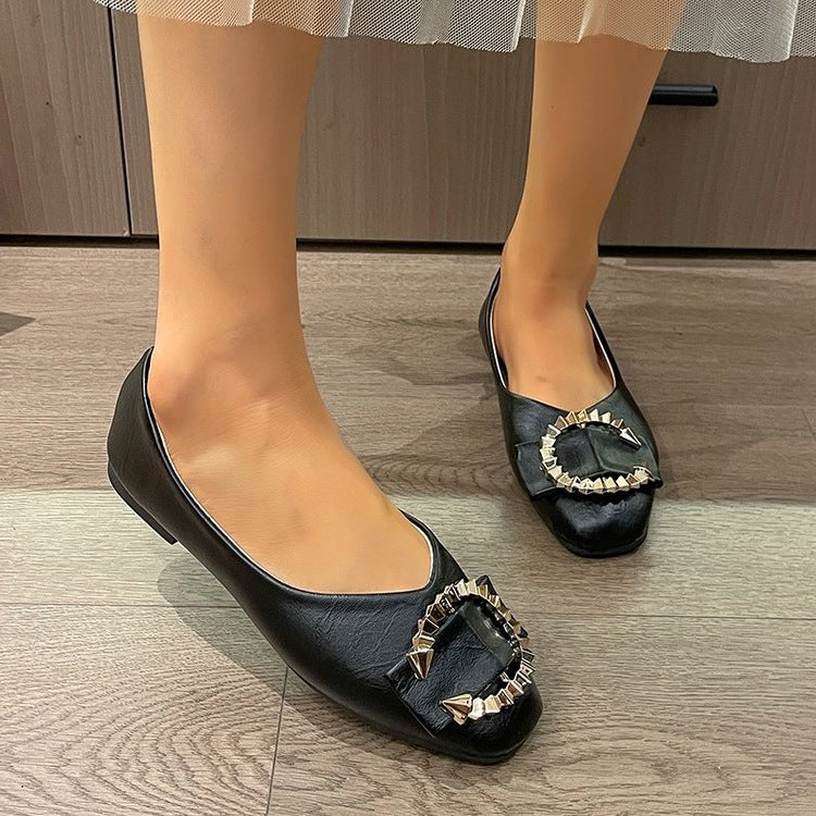 Women's Ballet Flats with Decorative Embellishments
