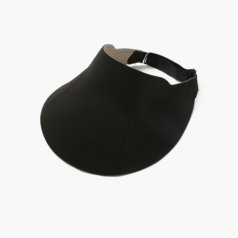 Oversized Curved-Brim Sun Visor with Adjustable Elastic Back Strap