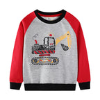 Boys' Sweatshirt with Creative Excavator Motif