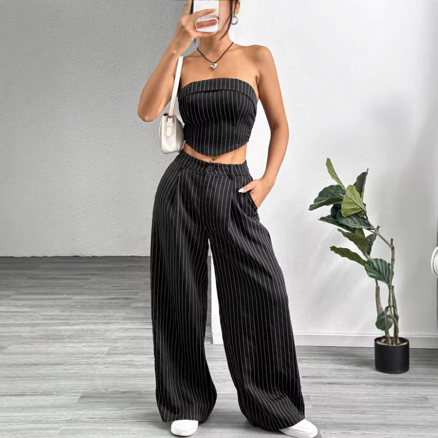 Elegant and Airy Set with Striped Pattern