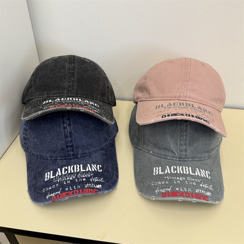 Men's Distressed Graphic Denim Cap