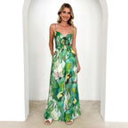 Elegant Women's Floral Jumpsuit with Adjustable Spaghetti Straps