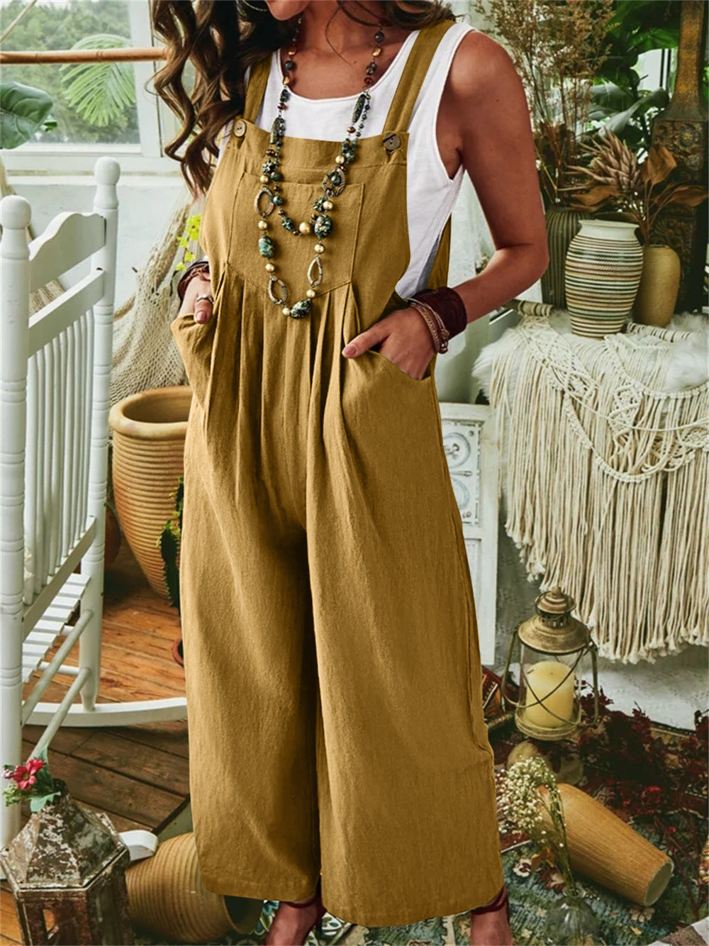 Casual Jumpsuit with Pockets and Stylish Cut