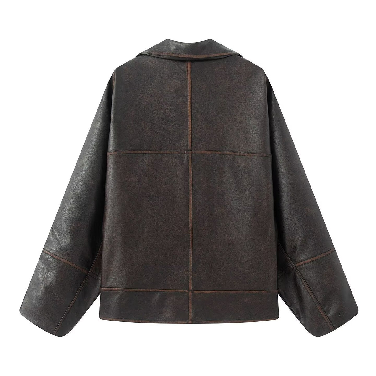 Women's Elegant Oversized Faux Leather Jacket